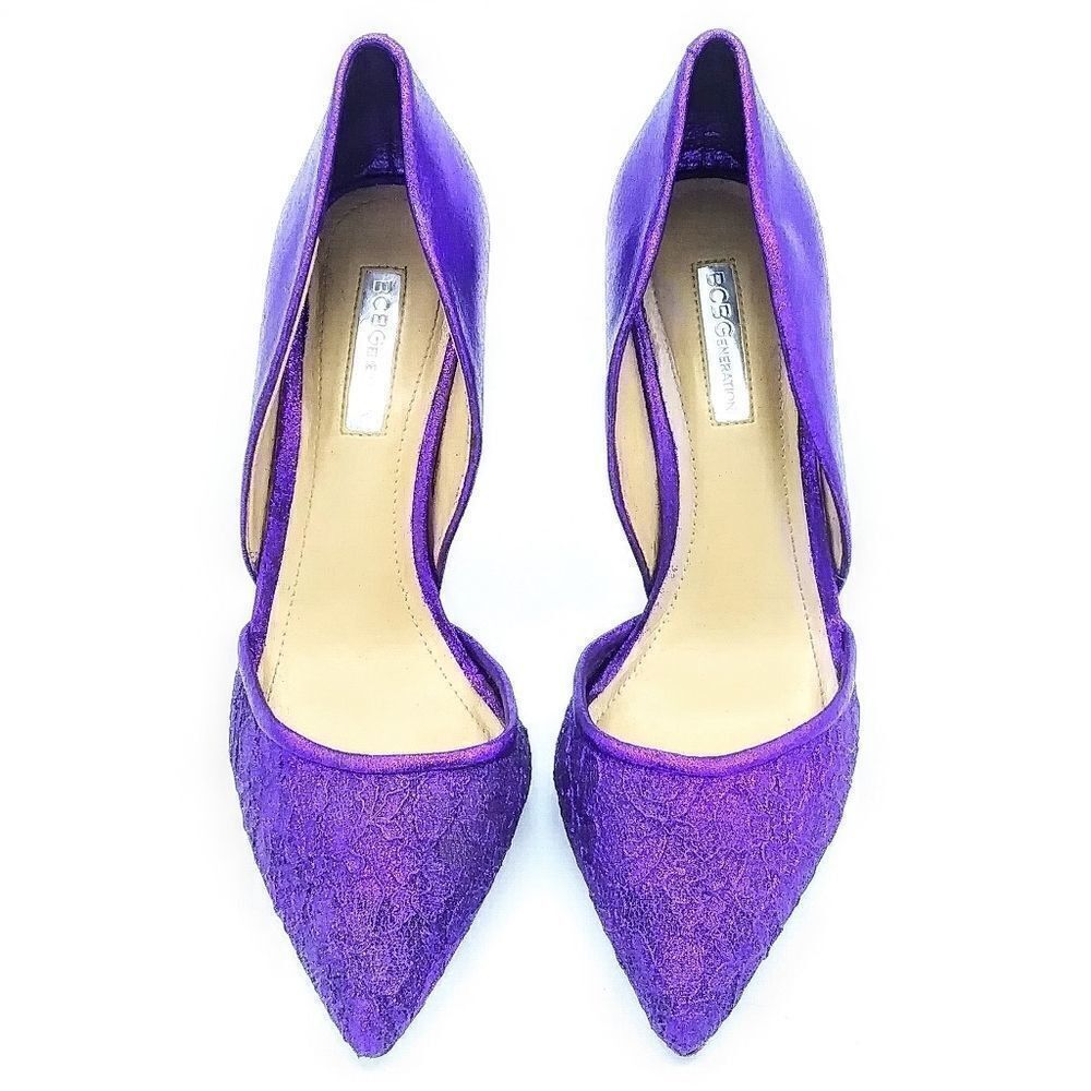 BCBGeneration Women's Size 8M Purple Glitter Heels